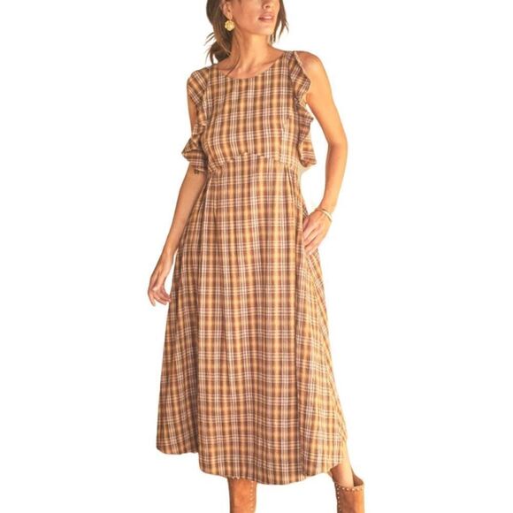 NWT The Odells Plaid Brooke Maxi Dress - Picture 2 of 9
